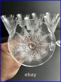 9 Verres A Vin En Cristal Taille Modelé Tarn St Louis Signe 9 Verres A Vin En Cristal Taille Modelé Tarn St Louis Signe