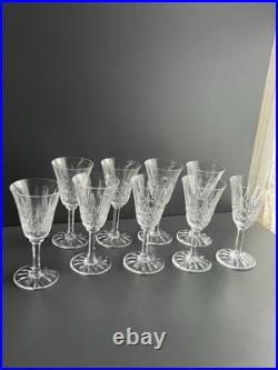 9 Verres A Vin En Cristal Taille Modelé Tarn St Louis Signe 9 Verres A Vin En Cristal Taille Modelé Tarn St Louis Signe
