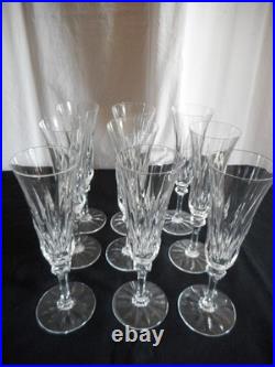 9 flutes à champagne en cristal St Louis signé modèle Provence H 20,5 cm