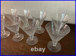 9 verres à eau à volutes modèle Lisieux en cristal Saint Louis (prix à la pièce)