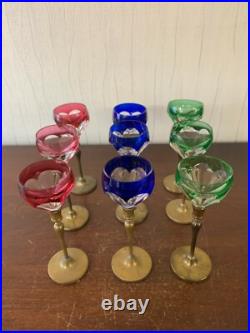 9 verres à liqueur ancien en cristal Baccarat saint louis (prix à la pièce)
