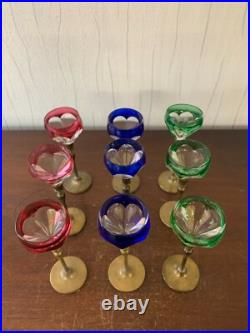 9 verres à liqueur ancien en cristal Baccarat saint louis (prix à la pièce)