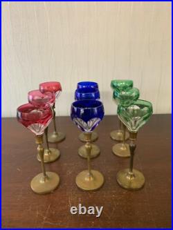9 verres à liqueur ancien en cristal Baccarat saint louis (prix à la pièce)