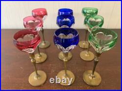 9 verres à liqueur ancien en cristal Baccarat saint louis (prix à la pièce)