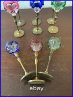 9 verres à liqueur ancien en cristal Baccarat saint louis (prix à la pièce)