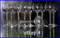 ANCIEN 11 verres à vin en cristal TAILLE MEISENTHAL FRANCE OU ST LOUIS ART DECO