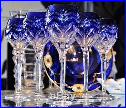 ANCIEN 6 verres à vin en cristal ST. LOUIS couleur crystal glasses