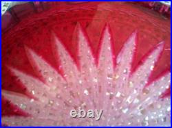 ANCIEN COUPE SALADIER CRISTAL COULEUR ROUGE Belle Epoque Saint-Louis