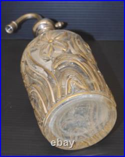 - ANCIEN SERVICE de TOILETTE CRISTAL SAINT LOUIS Fleurs de Violette dorure D