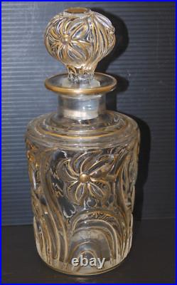 - ANCIEN SERVICE de TOILETTE CRISTAL SAINT LOUIS Fleurs de Violette dorure D