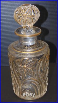 - ANCIEN SERVICE de TOILETTE CRISTAL SAINT LOUIS Fleurs de Violette dorure D
