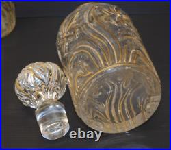 - ANCIEN SERVICE de TOILETTE CRISTAL SAINT LOUIS Fleurs de Violette dorure D