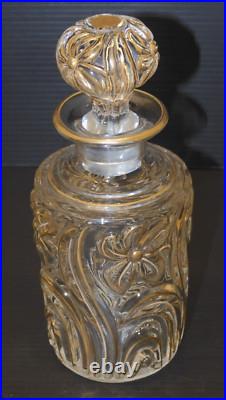 - ANCIEN SERVICE de TOILETTE CRISTAL SAINT LOUIS Fleurs de Violette dorure D