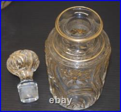 - ANCIEN SERVICE de TOILETTE CRISTAL SAINT LOUIS Fleurs de Violette dorure D