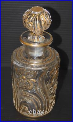 - ANCIEN SERVICE de TOILETTE CRISTAL SAINT LOUIS Fleurs de Violette dorure D