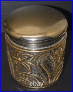 - ANCIEN SERVICE de TOILETTE CRISTAL SAINT LOUIS Fleurs de Violette dorure D