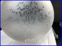 Abat-jour globes cristal Gravé lampe Baccarat St Louis décor floral portrait