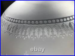 Abat-jour globes cristal Gravé lampe Baccarat St Louis décor floral portrait
