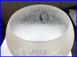 Abat-jour globes cristal Gravé lampe Baccarat St Louis décor floral portrait