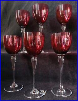 Amadeus 6 verres Roemer Calice Vin/eau cristal de st Louis Rouge 24cm (2)
