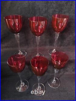 Amadeus 6 verres Roemer Calice Vin/eau cristal de st Louis Rouge 24cm (2)