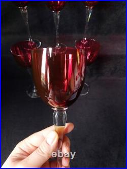 Amadeus 6 verres Roemer Calice Vin/eau cristal de st Louis Rouge 24cm (2)