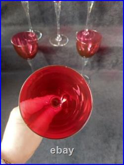 Amadeus 6 verres Roemer Calice Vin/eau cristal de st Louis Rouge 24cm (2)