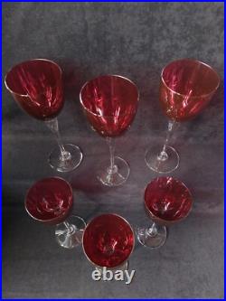 Amadeus 6 verres Roemer Calice Vin/eau cristal de st Louis Rouge 24cm (2)