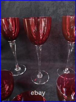 Amadeus 6 verres Roemer Calice Vin/eau cristal de st Louis Rouge 24cm (2)