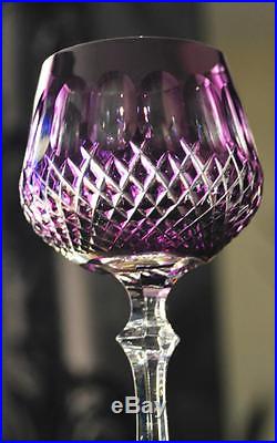Ancien 6 Verres A Vin En Cristal Double De Couleurs Baccarat St. Louis