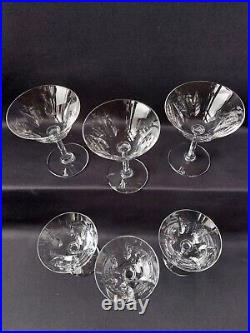 Ancien Service de 6 coupes à Champagne en cristal de st Louis modèle Cerdagne