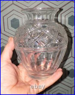 Ancien Vase En Cristal Signe Cristaux D'art Saint Louis