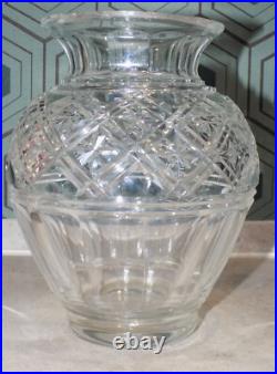 Ancien Vase En Cristal Signe Cristaux D'art Saint Louis
