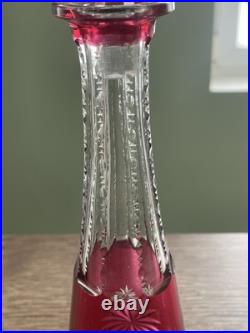 Ancien service à liqueur cristal taillé de couleur Saint Louis Val saint Lambert