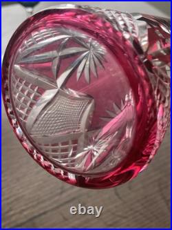 Ancien service à liqueur cristal taillé de couleur Saint Louis Val saint Lambert