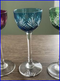 Ancien service à liqueur cristal taillé de couleur Saint Louis Val saint Lambert