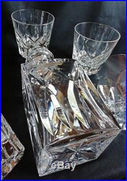 Ancien service à whisky en cristal de St Louis modèles camargue verres et carafe