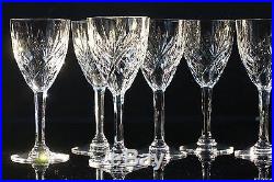 Ancienne 6 Verres A Vin En Cristal Taille Signe Saint Louis Modele Chantilly