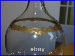 Ancienne Carafe A Vin Cristal Gravure Roty Gold Saint Louis