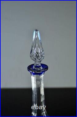 Ancienne Carafe Decanter Cristal Couleur Bleu Modele Joseph Bristol St Louis