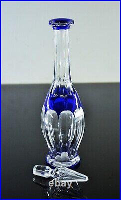 Ancienne Carafe Decanter Cristal Couleur Bleu Modele Joseph Bristol St Louis