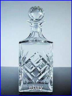 Ancienne Carafe Whisky En Cristal Massif Modele Chantilly St Louis Signee