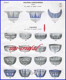 Ancienne Coupe Saladier En Cristal Couleur Taille Modelé Massenet St Louis