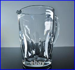 Ancienne Cruche Broc Cristal Massif Taille Modelé Jersey St Louis Signe