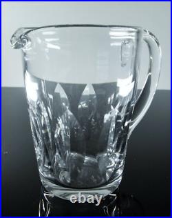 Ancienne Cruche Broc Cristal Massif Taille Modelé Jersey St Louis Signe