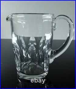 Ancienne Cruche Broc Cristal Massif Taille Modelé Jersey St Louis Signe