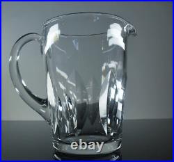 Ancienne Cruche Broc Cristal Massif Taille Modelé Jersey St Louis Signe