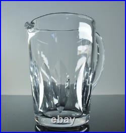 Ancienne Cruche Broc Cristal Massif Taille Modelé Jersey St Louis Signe