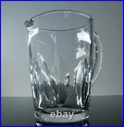 Ancienne Cruche Broc Cristal Massif Taille Modelé Jersey St Louis Signe