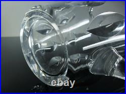Ancienne Cruche Broc Cristal Massif Taille Modelé Jersey St Louis Signe